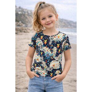 LuLaRoe Girls Size 6 Princess Geometric Print Top 95/5